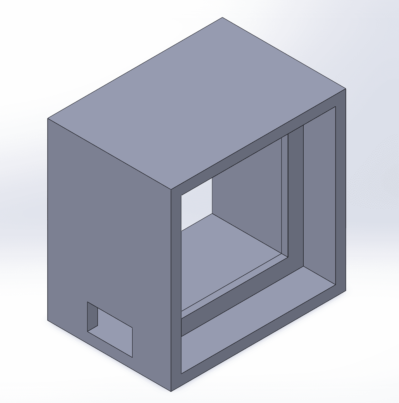 SolidWorks model of a foam cutter enclosure part
